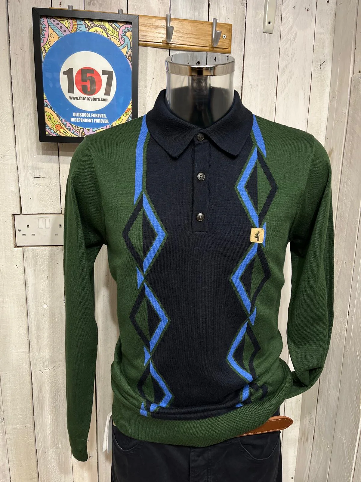 Gabicci Vintage Morrison Diamond Knit - Forest
