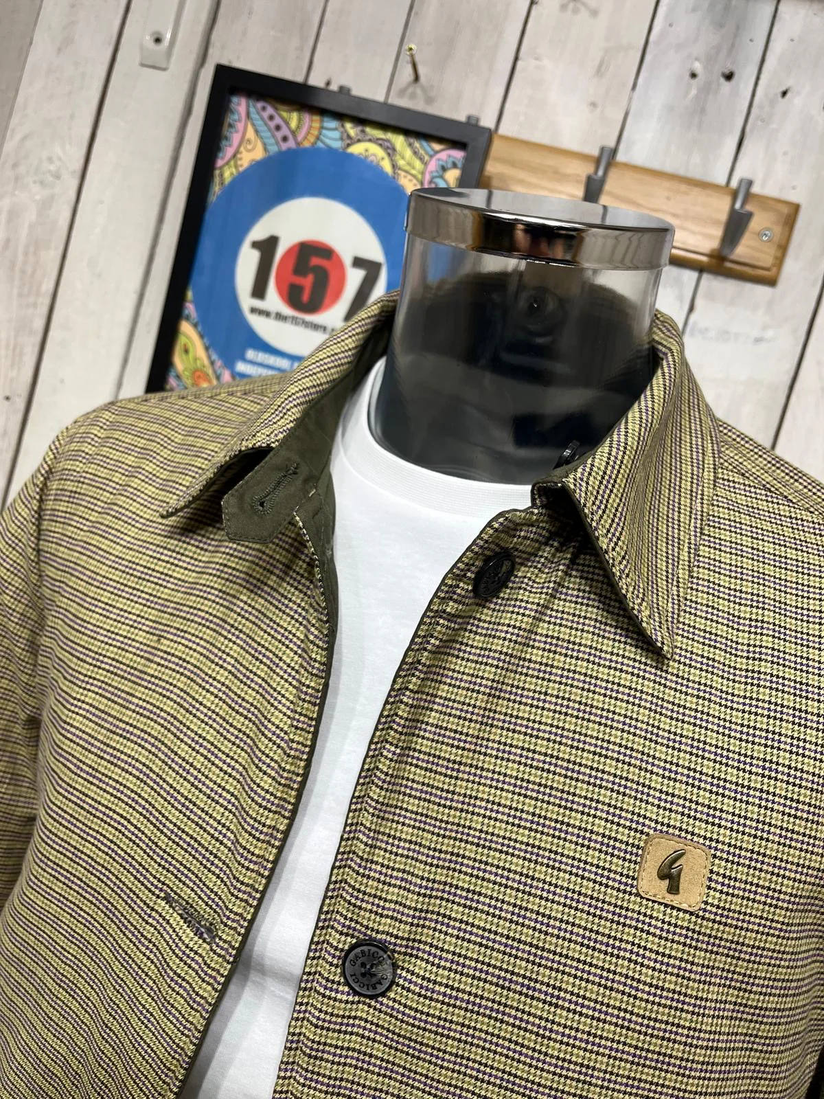 Gabicci Vintage Reversible Houndstooth Jacket - Spruce - THE GENTLEMEN - Image 3