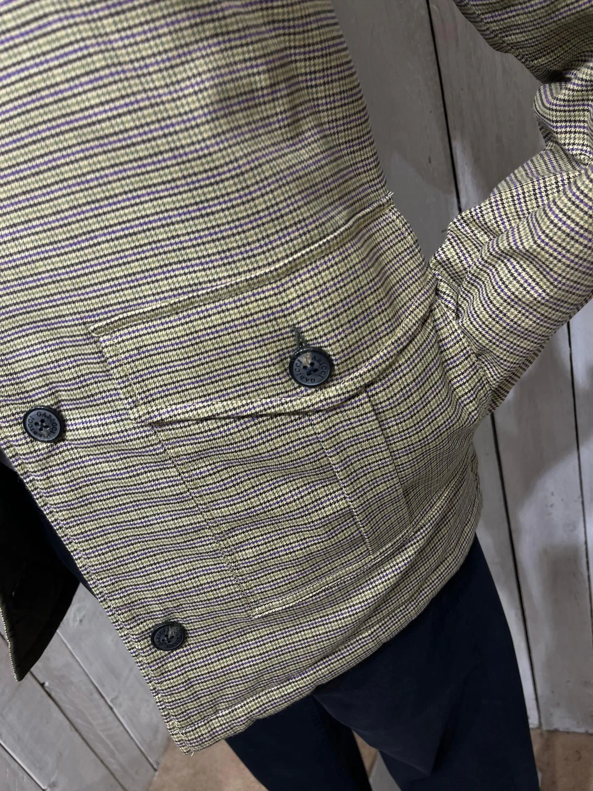 Gabicci Vintage Reversible Houndstooth Jacket - Spruce - THE GENTLEMEN - Image 5
