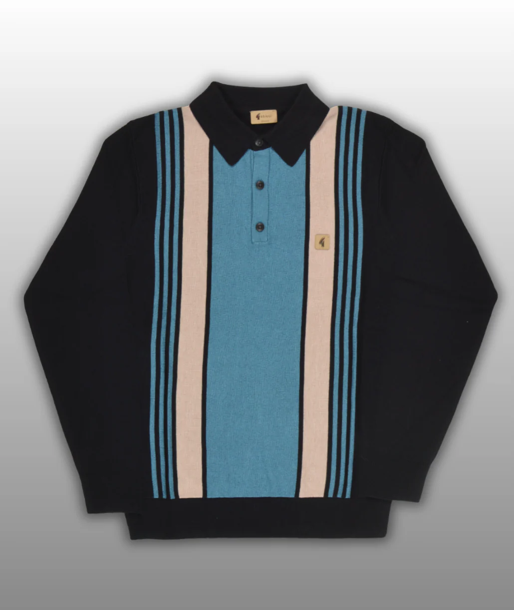 Gabicci Vintage Searle Mod Knit - Black (Blue) - Image 3