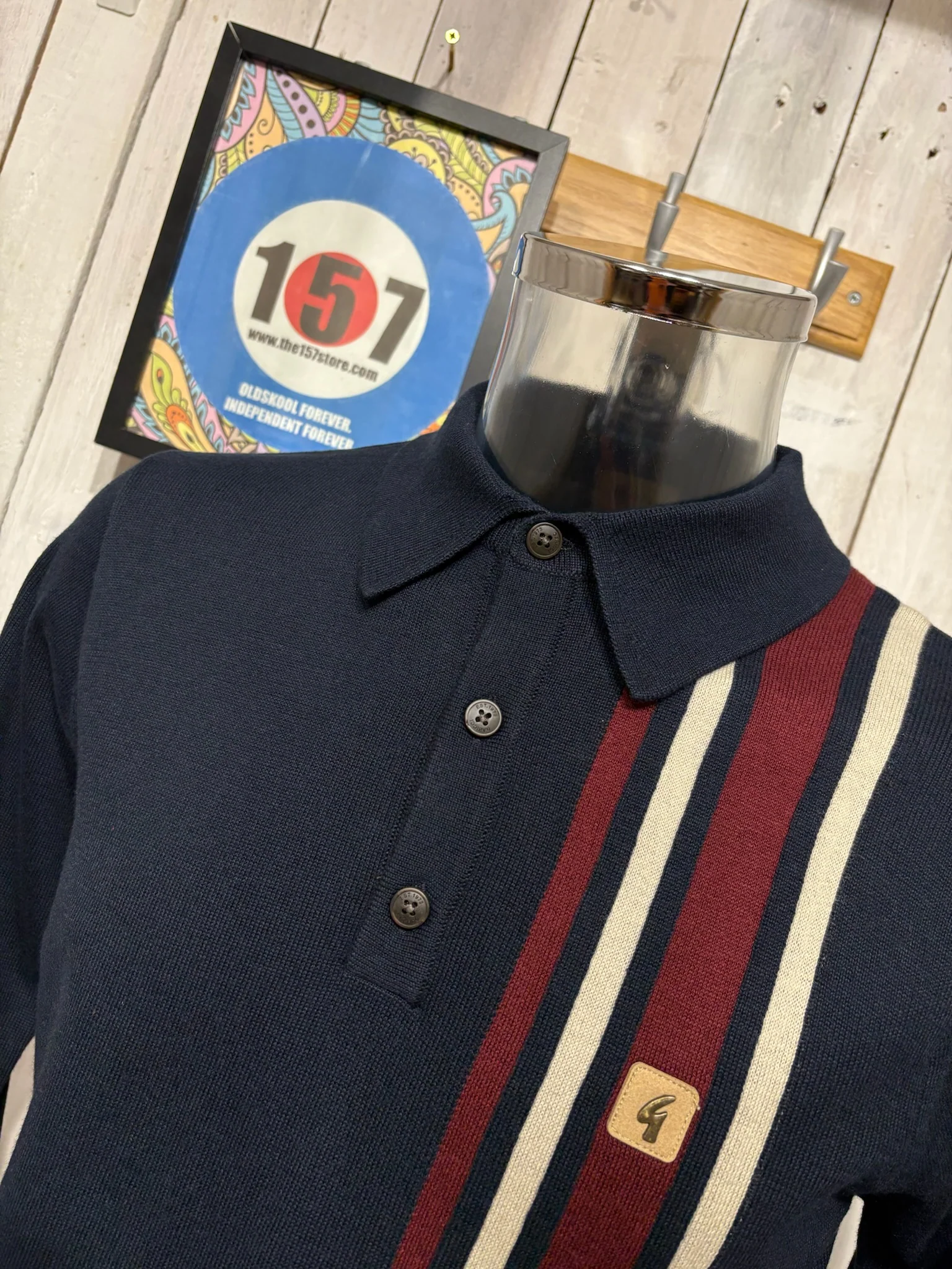 Gabicci Vintage Soda Long Sleeve Knit - Navy - Image 2