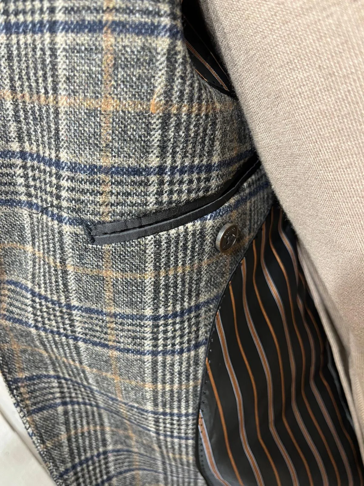 Gabicci Vintage Statham Check Overcoat - Black - Image 4
