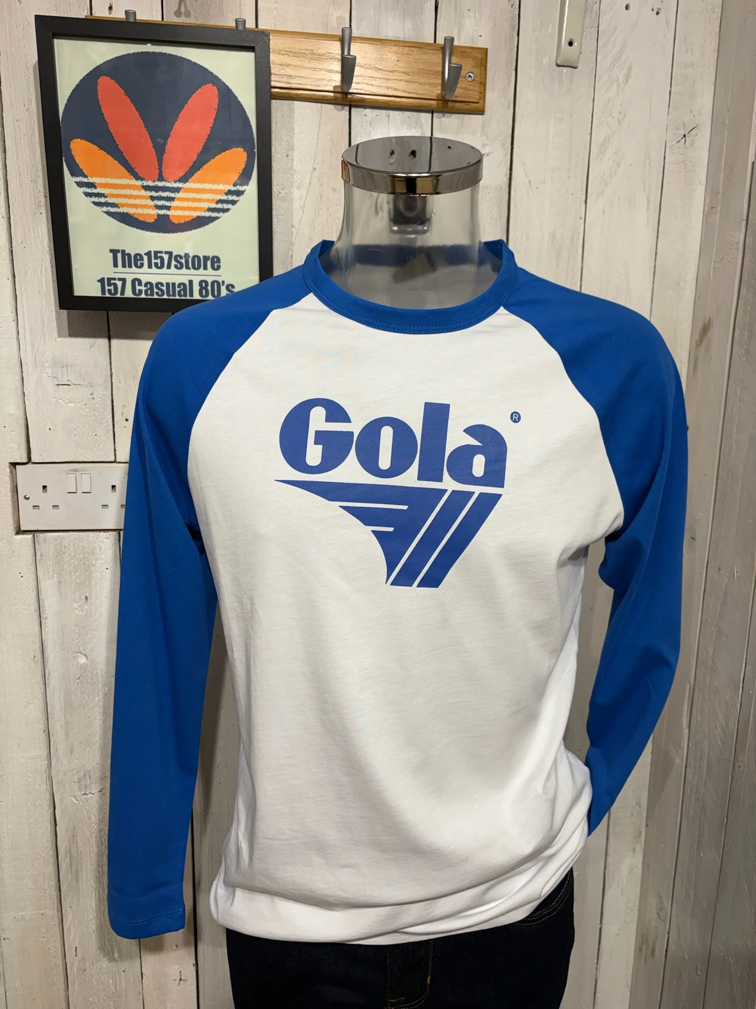 Gola Classics 90s Indie Raglan Sleeve Tee - Blue / White