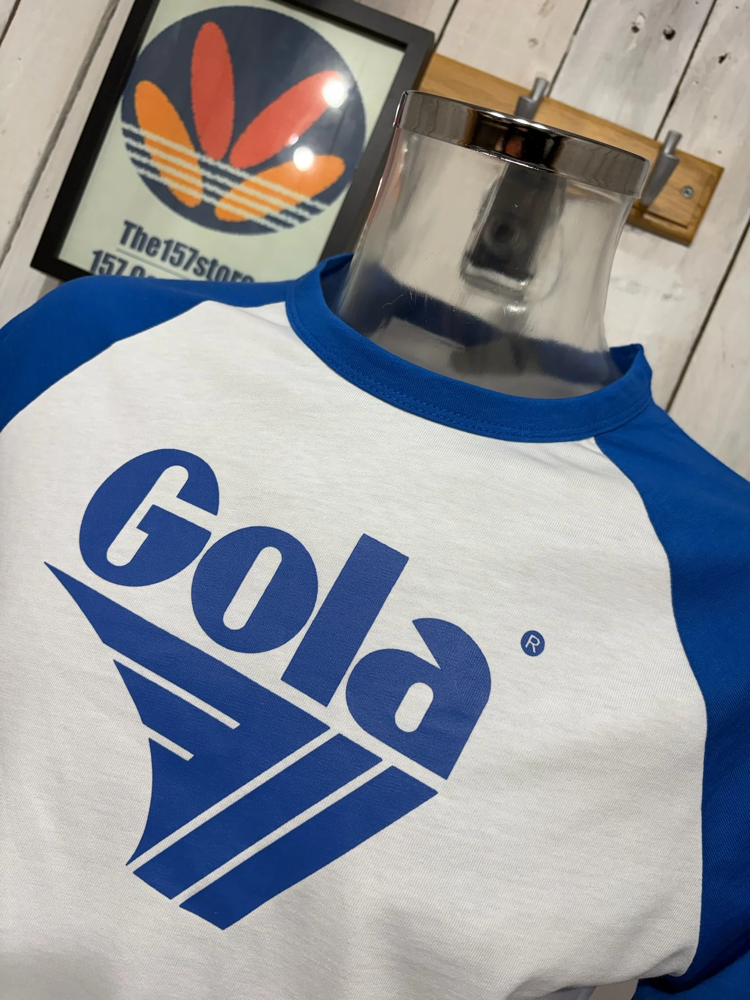 Gola Classics 90s Indie Raglan Sleeve Tee - Blue / White - Image 2