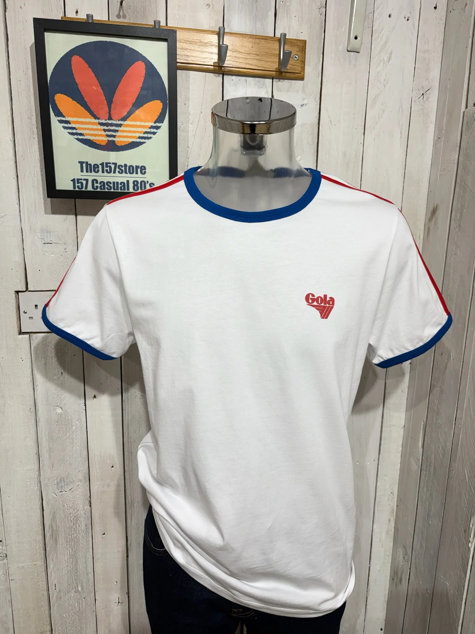 Gola Classics Binding Stripe Tee - White / Red / Blue