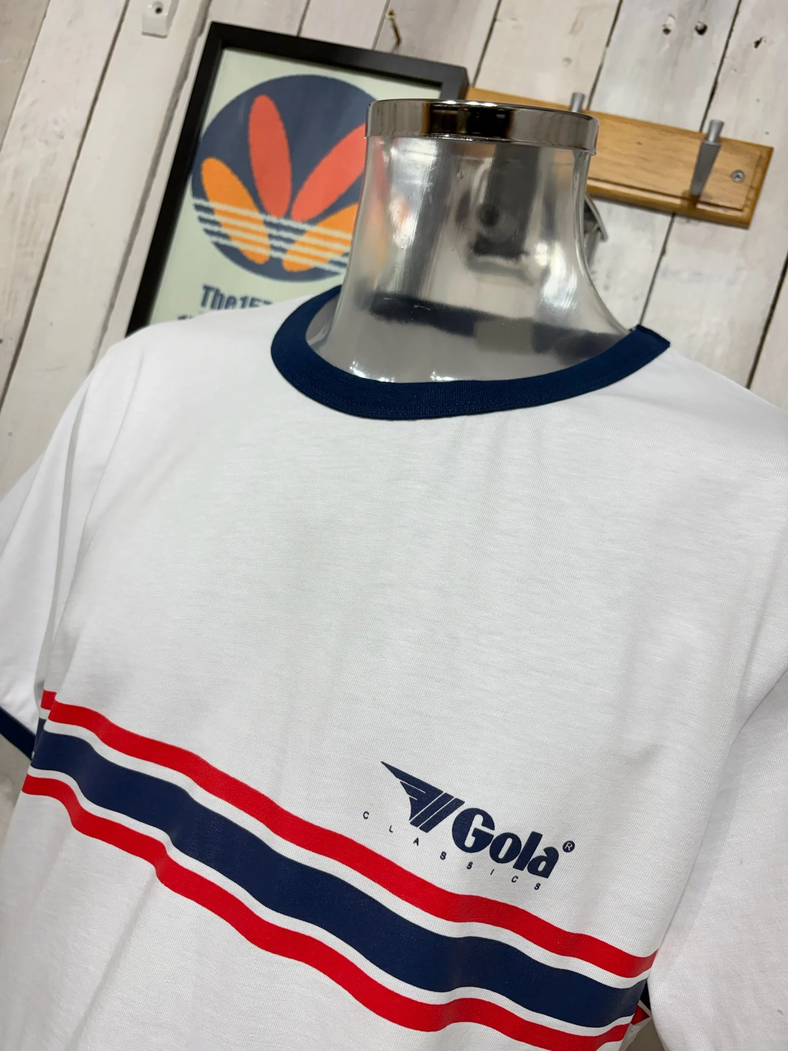 Gola Classics Stripe Logo Tee - White - Image 2
