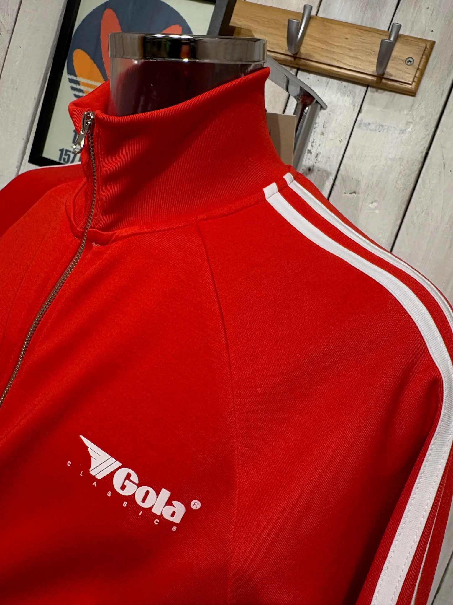 Gola Classics Stripe Track Jacket - Red / White - Image 2