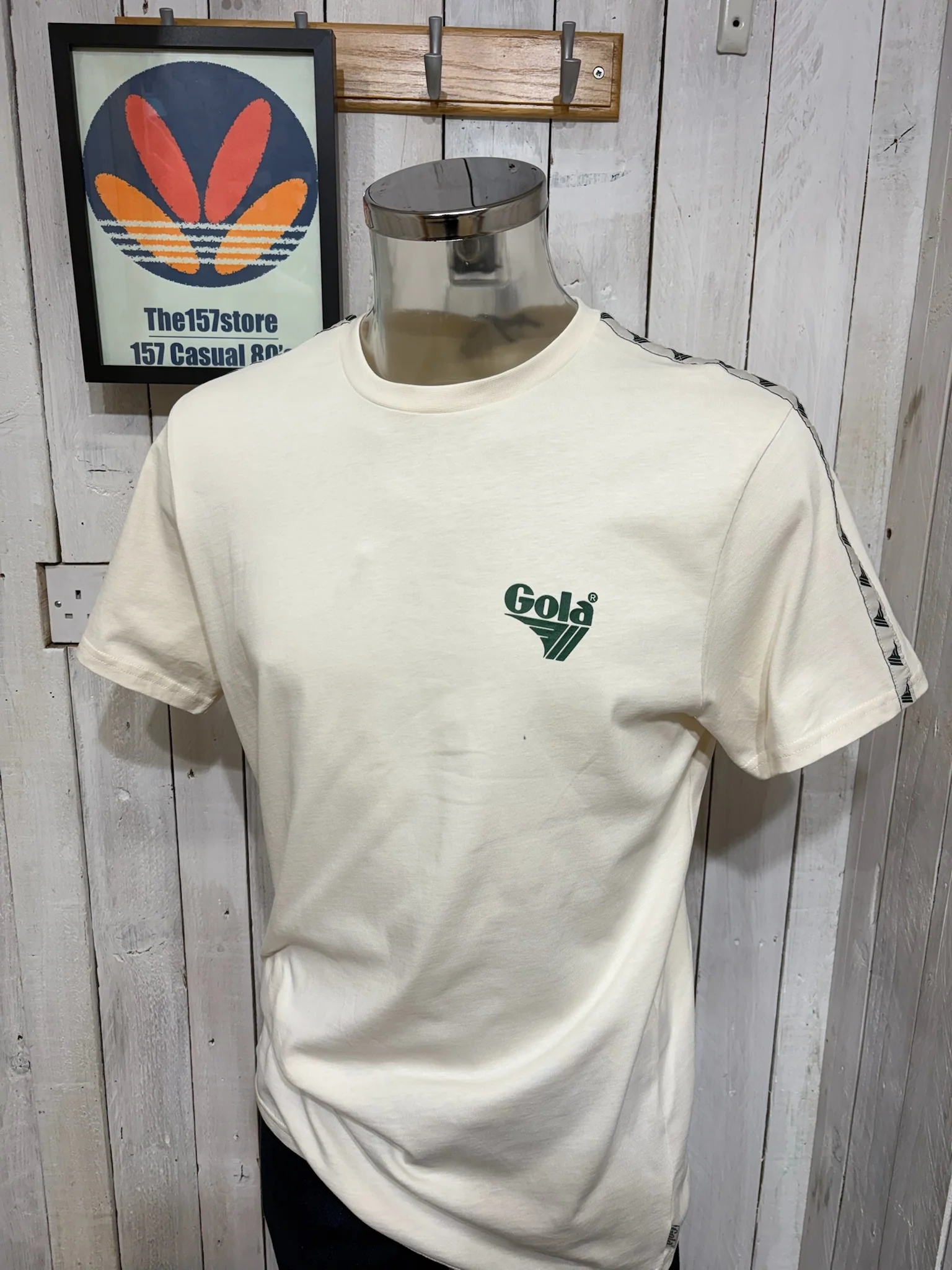 Gola Classics Taped Print Tee - Ecru