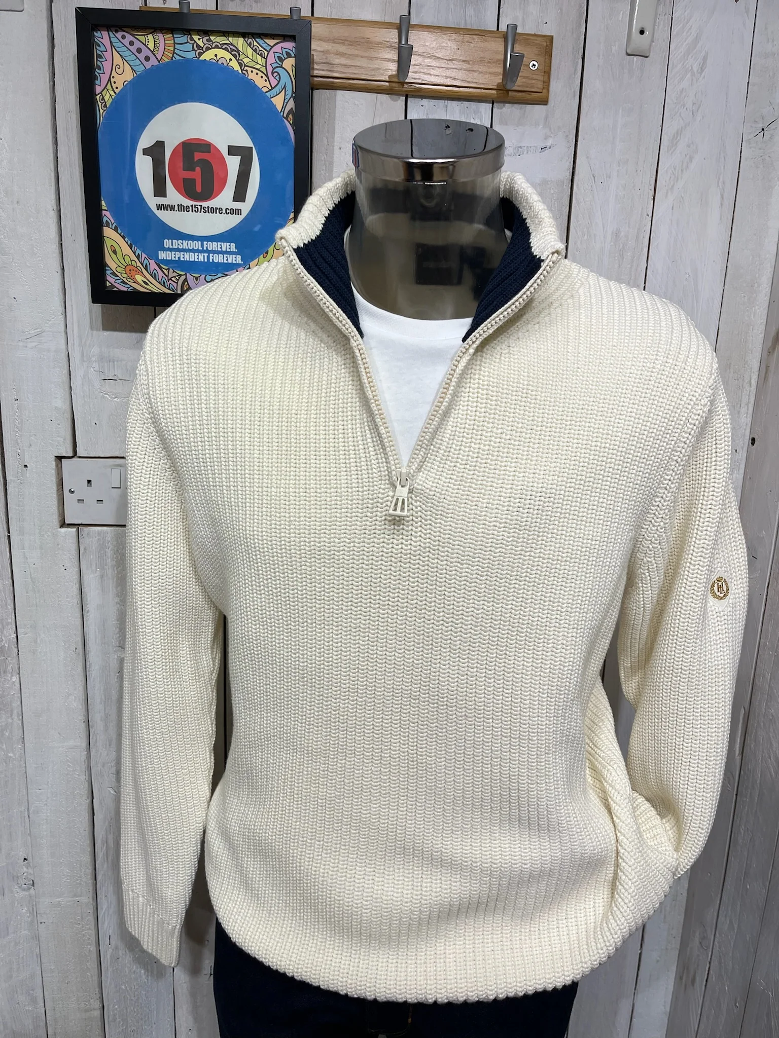 Henri Lloyd Quarter Zip Jumper - Ecru