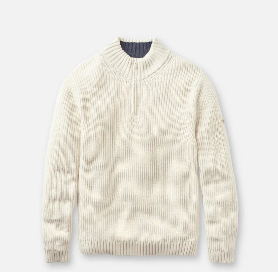 Henri Lloyd Quarter Zip Jumper - Ecru - Image 2