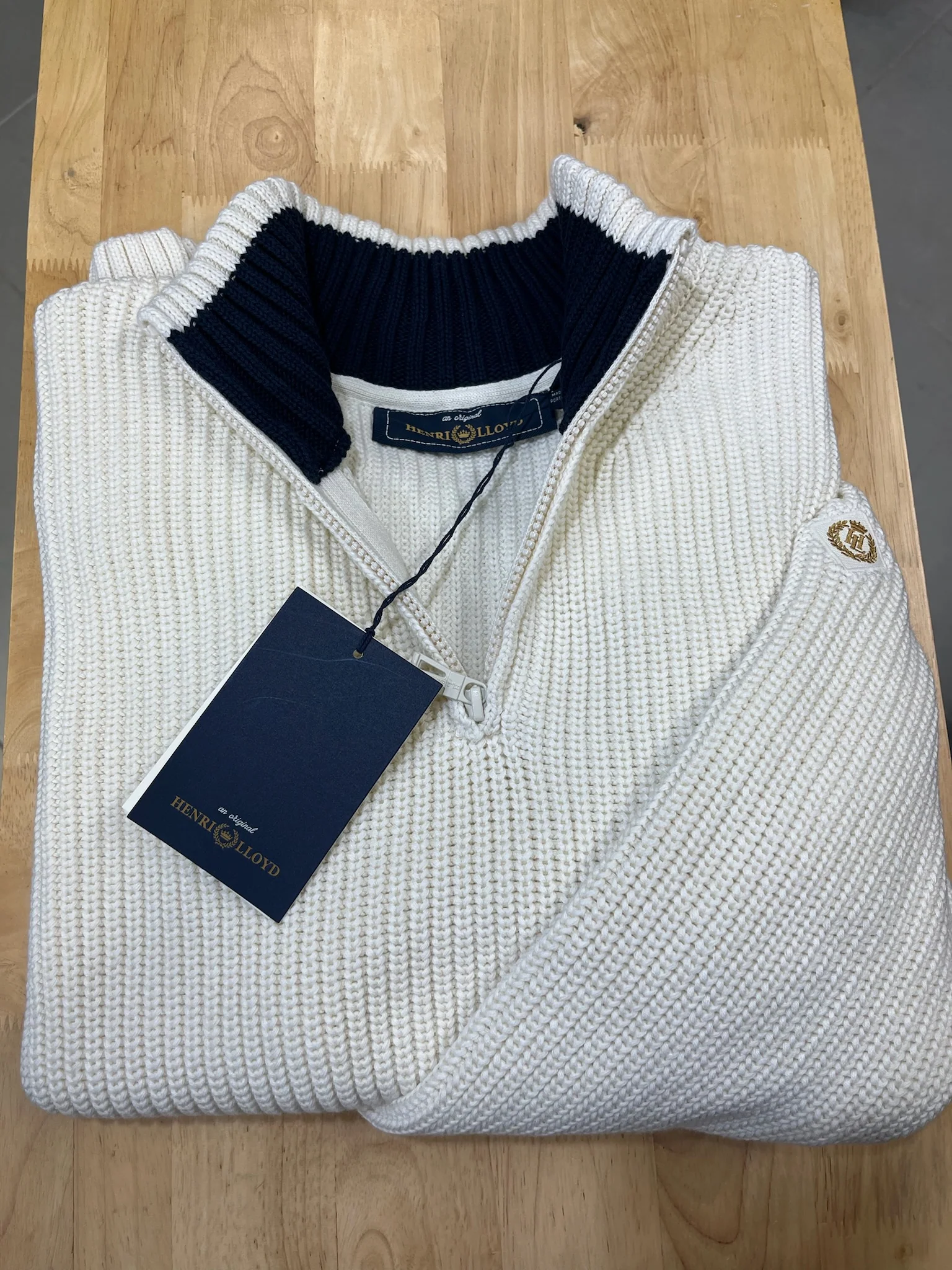 Henri Lloyd Quarter Zip Jumper - Ecru - Image 6