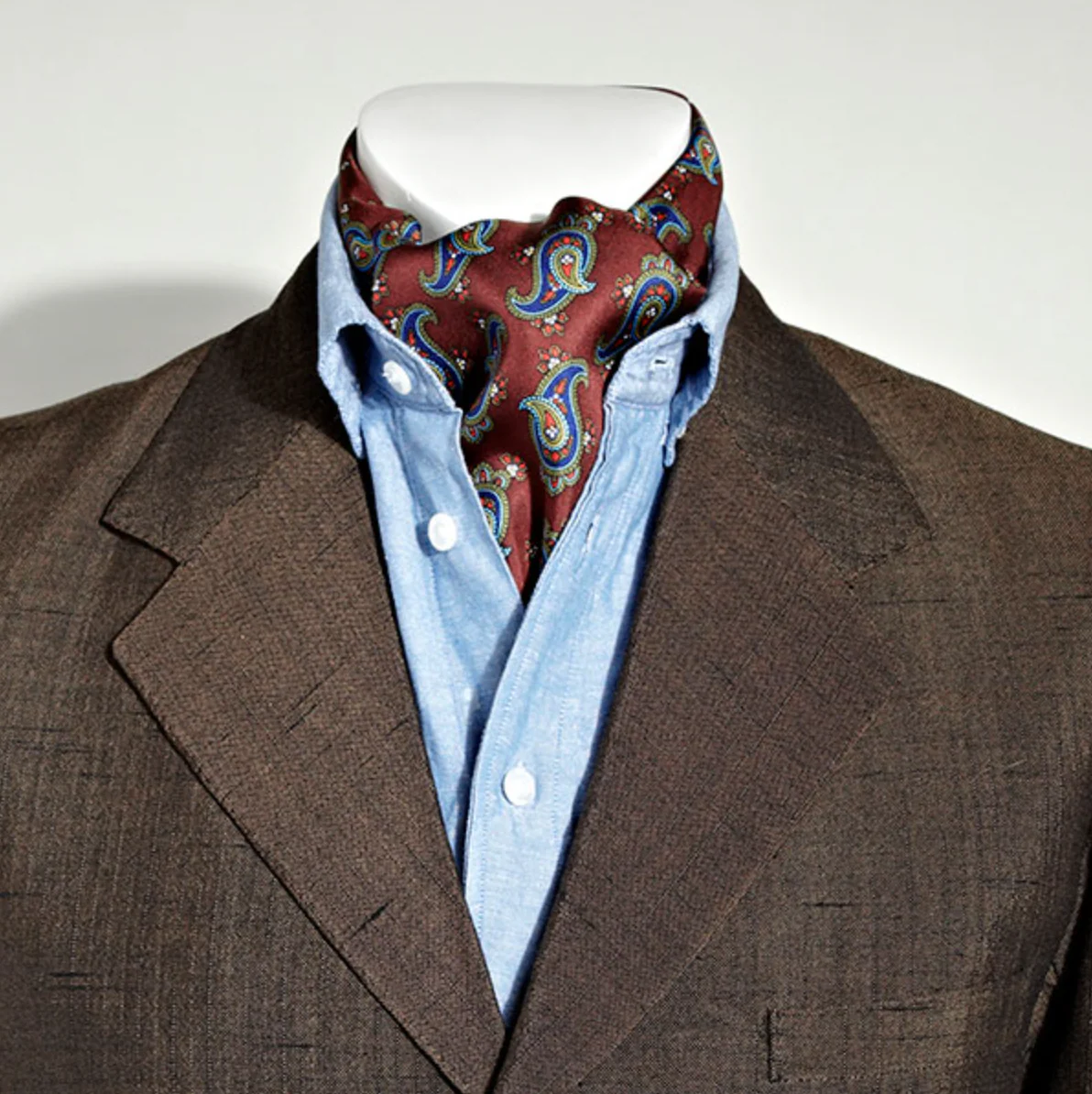 Knightsbridge Silk Paisley Scarf - Burg Blue