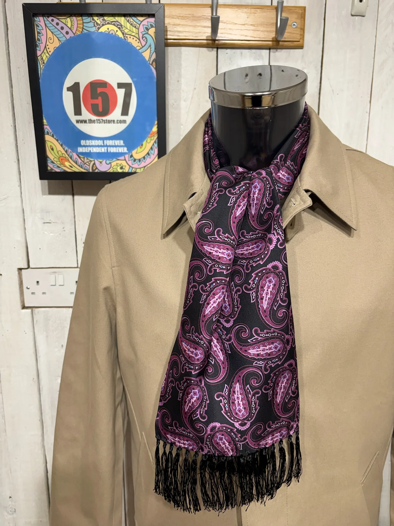 Knightsbridge Silk Scarf - Purple - Large Paisley