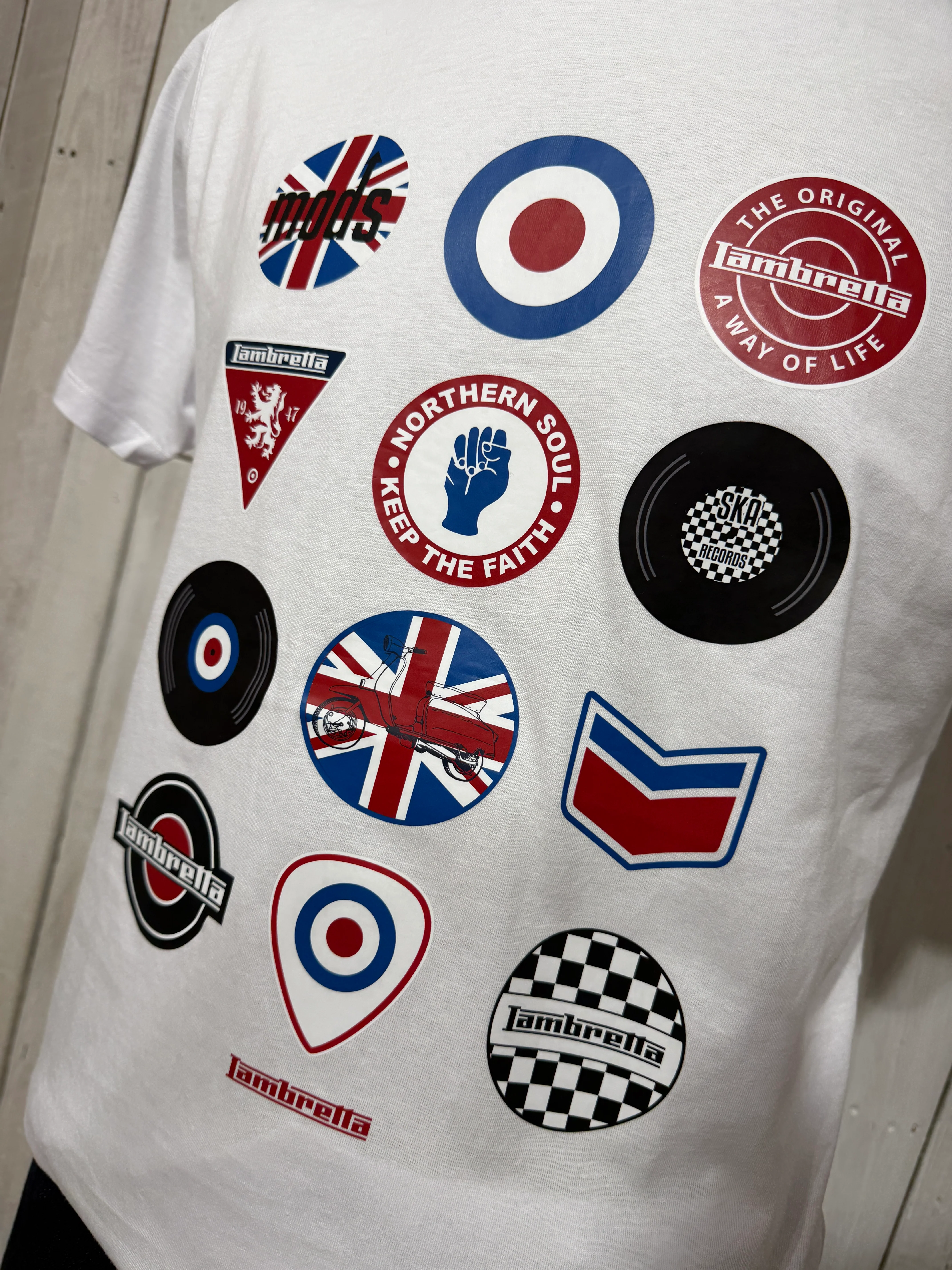 Lambretta Badges Tee - White - Image 2