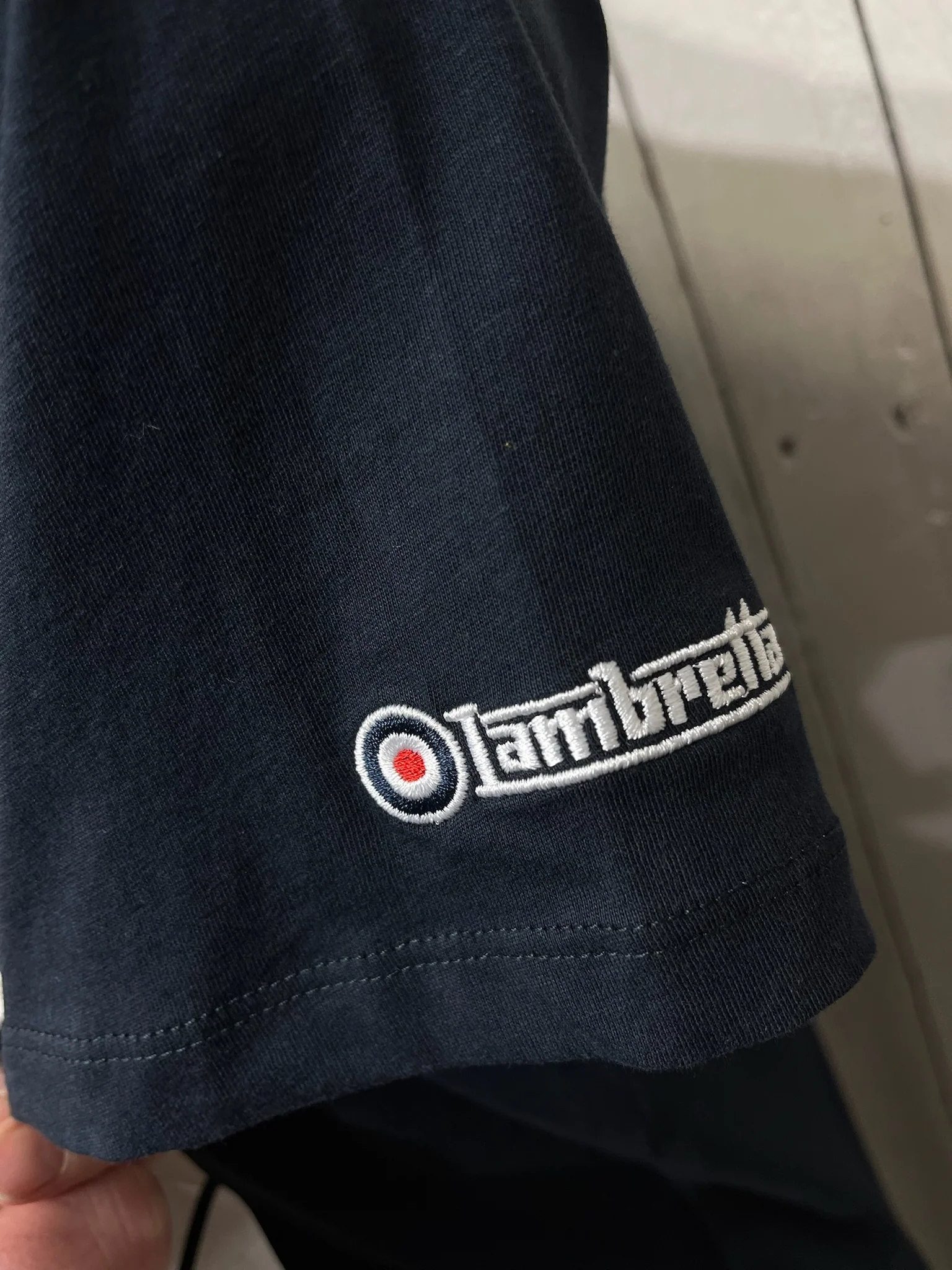 Lambretta Fade Racing Stripe Tee - Navy/ Red/ White - Image 3