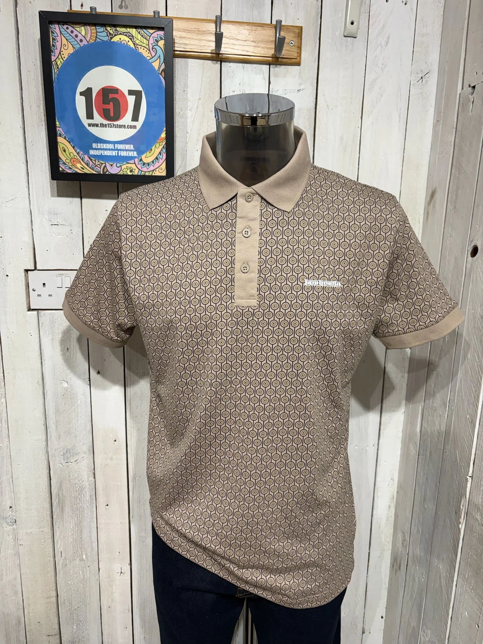 Lambretta Geo Roundel Polo - Stone