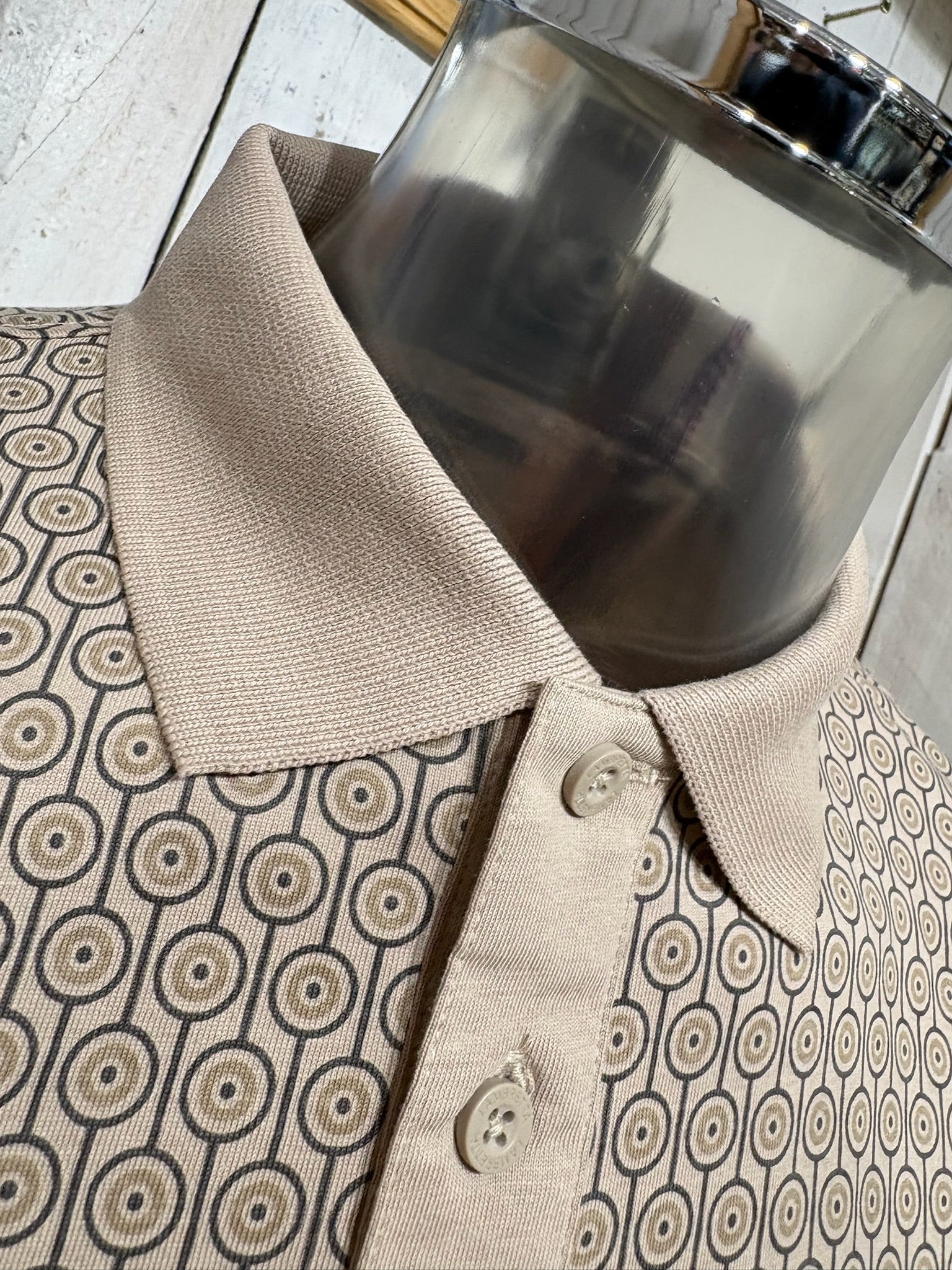 Lambretta Geo Roundel Polo - Stone - Image 3