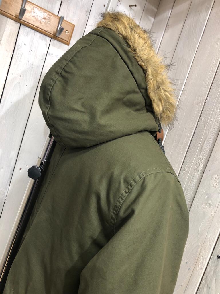 Lambretta Sherpa Parka - Khaki - Detachable Fur Collar - Image 10