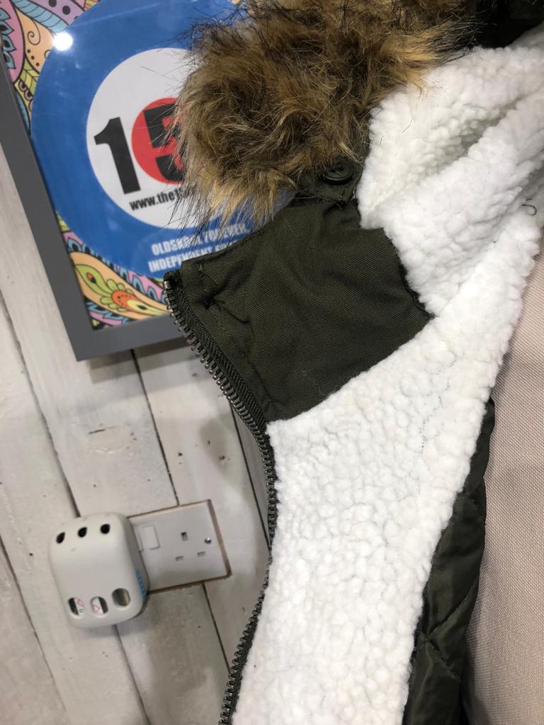 Lambretta Sherpa Parka - Khaki - Detachable Fur Collar - Image 11