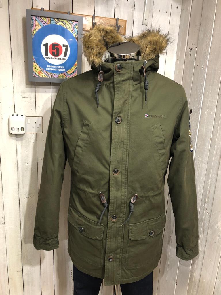Lambretta Sherpa Parka - Khaki - Detachable Fur Collar - Image 4