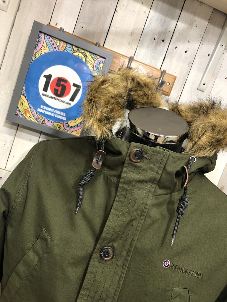 Lambretta Sherpa Parka - Khaki - Detachable Fur Collar - Image 5