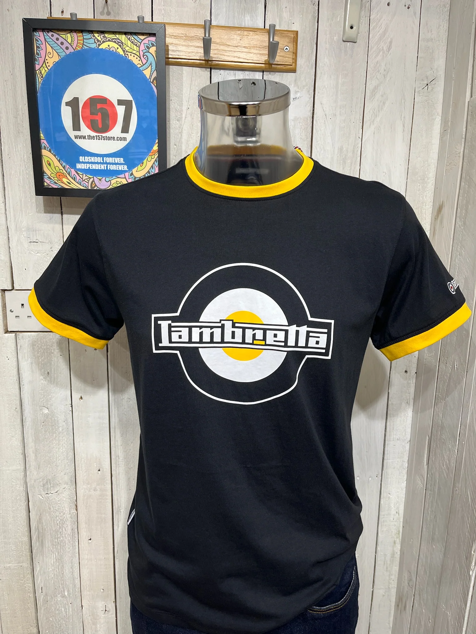 Lambretta Logo Ringer Tee - Black Gold
