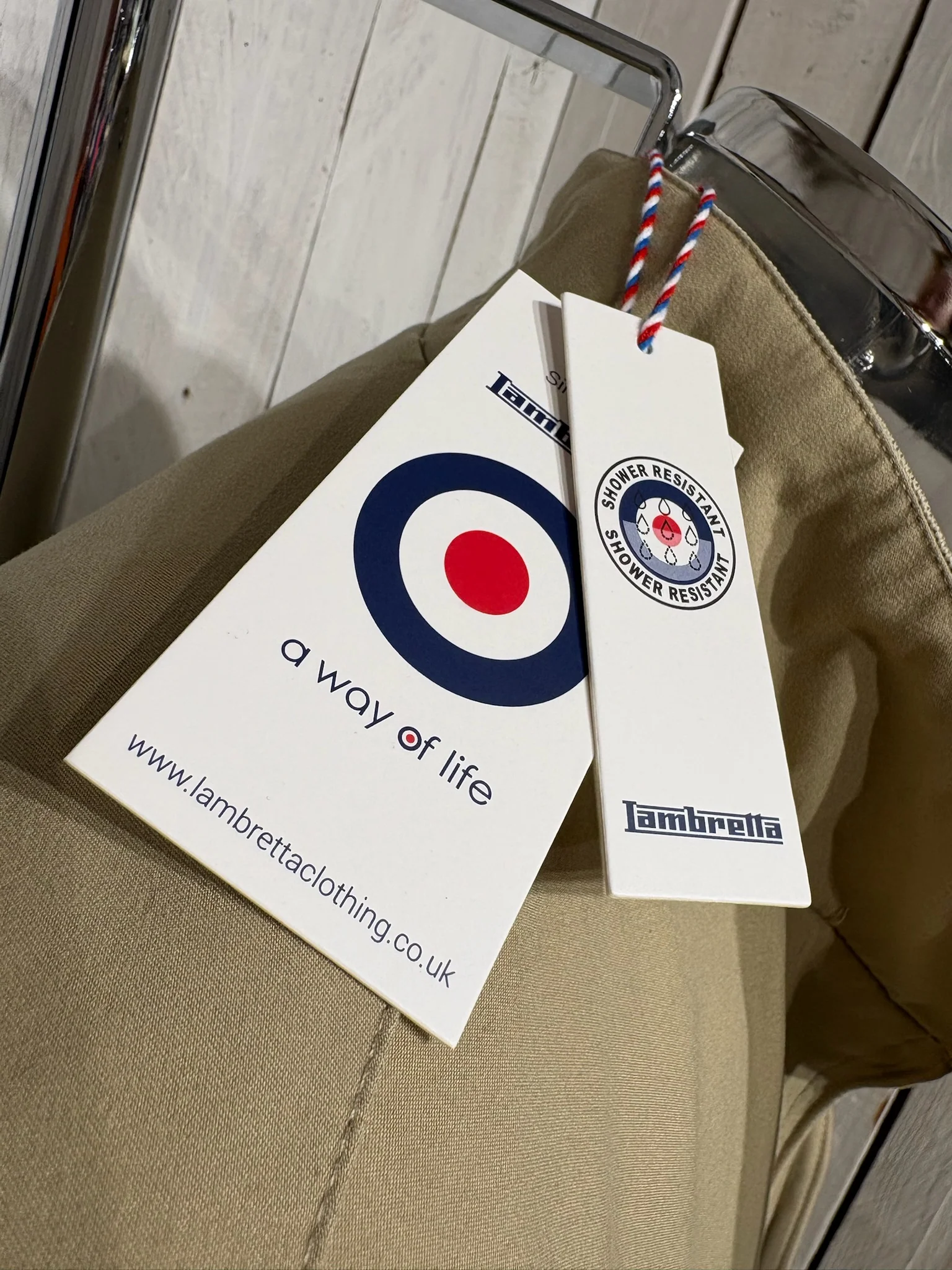 Lambretta New Shower Resistant Harrington - Stone - Image 8