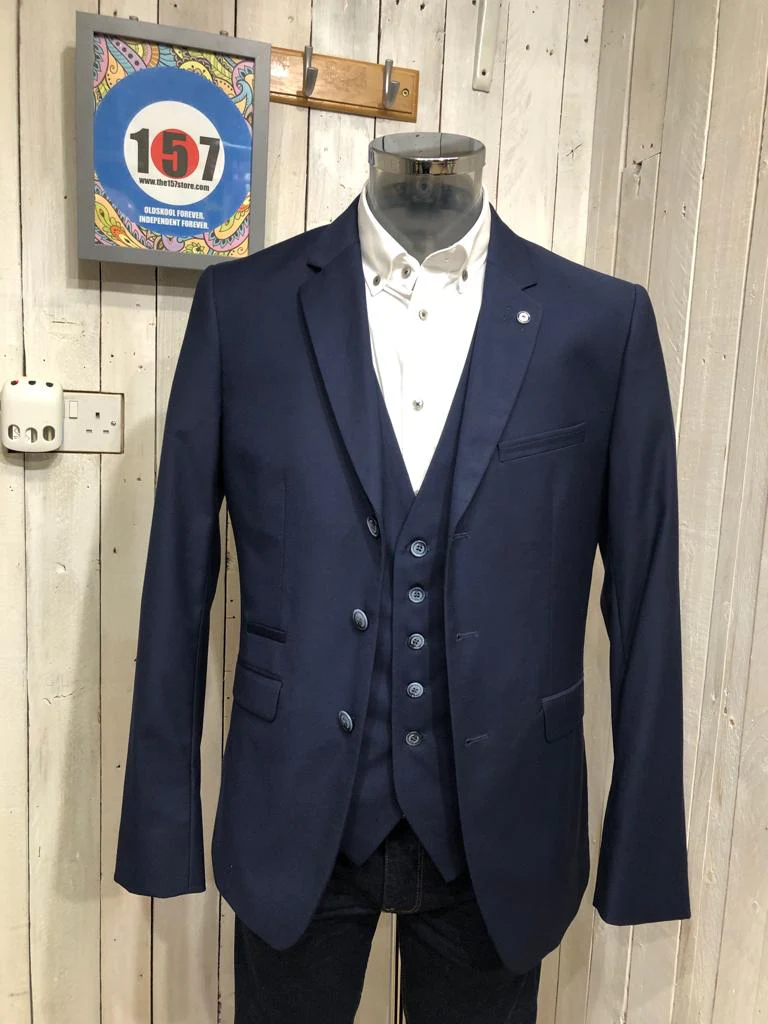 Lambretta Oscar Formal Waistcoat - Navy - Image 7