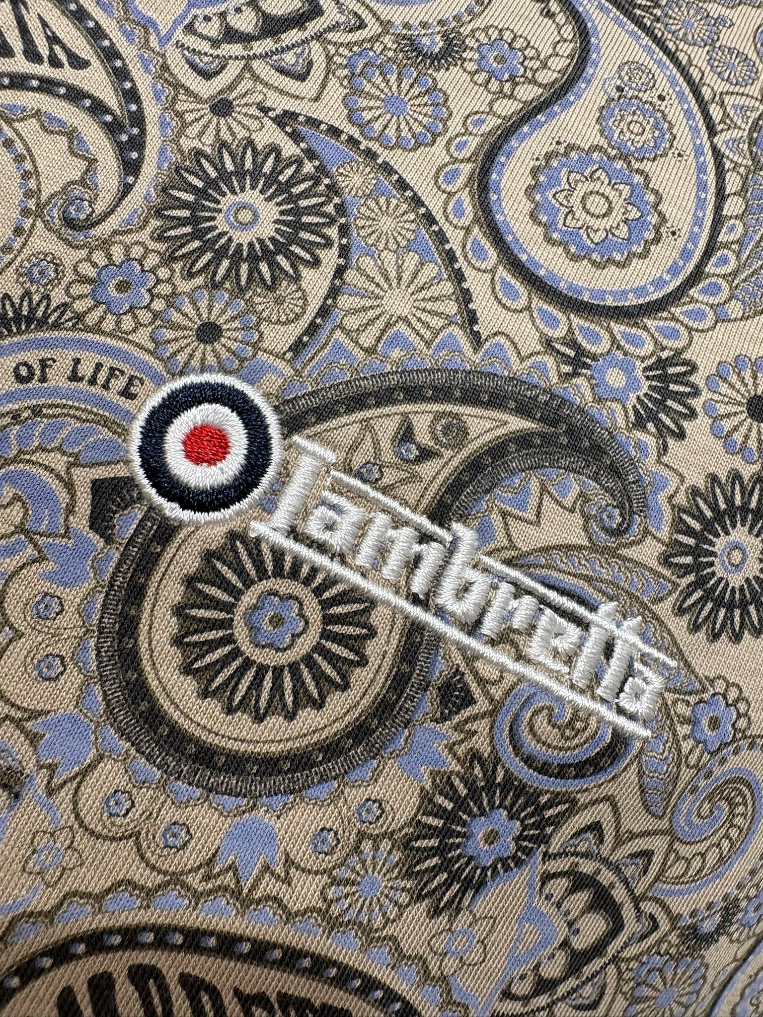 Lambretta Paisley Brand Polo - Stone - Image 3