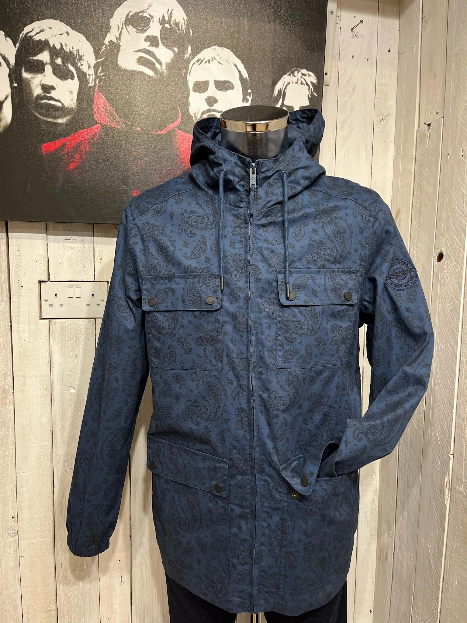 Lambretta Paisley Field Jacket - Navy - Image 3