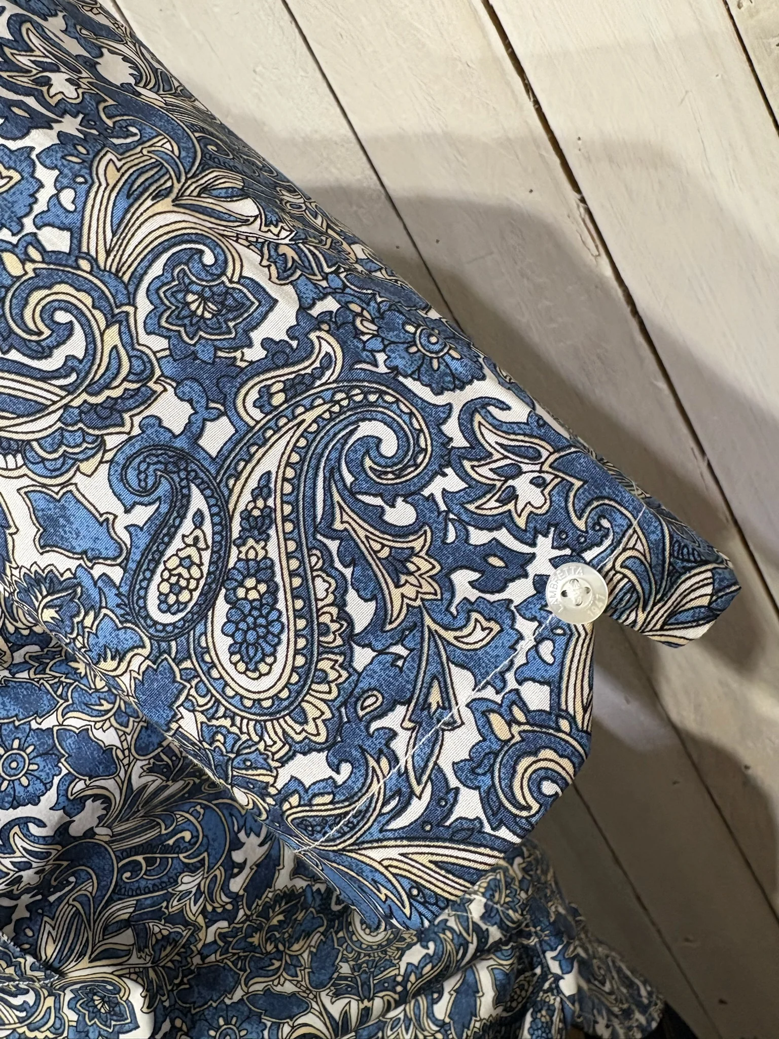 Lambretta Paisley Shirt - White/Blue - Image 4