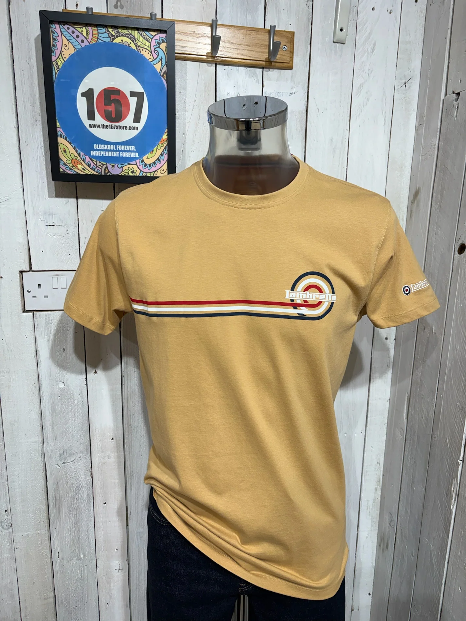 Lambretta Retro 70s Stripe Tee - Sand