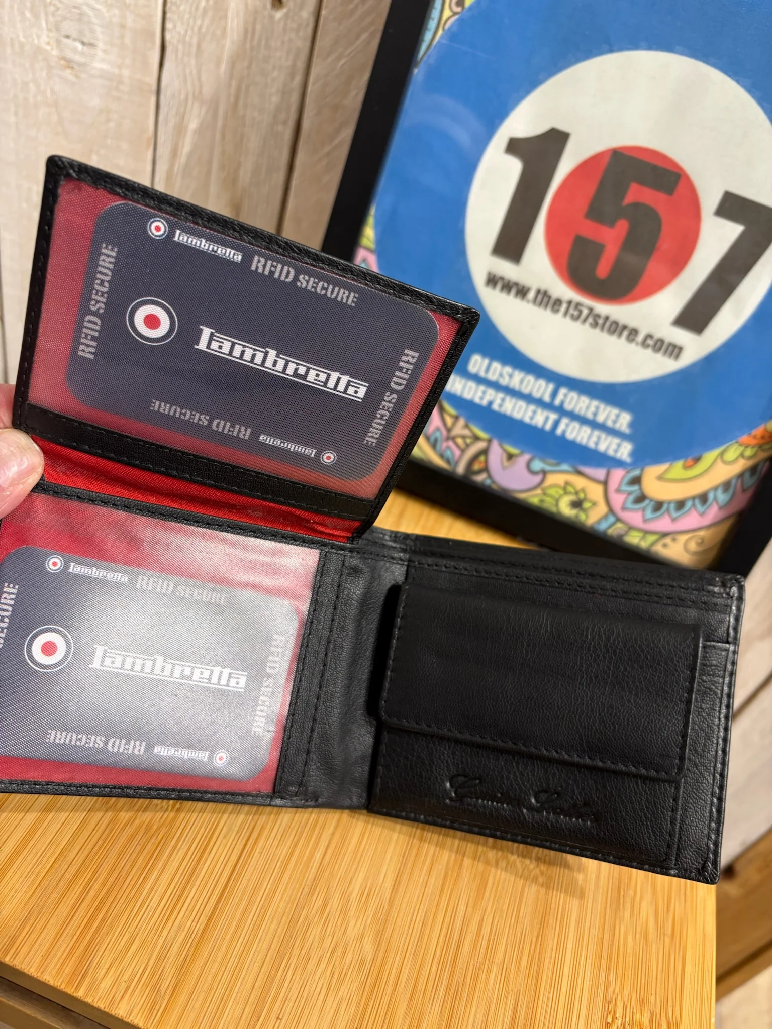 Lambretta RFID Protected Wallet - Black Pinhole - Image 6
