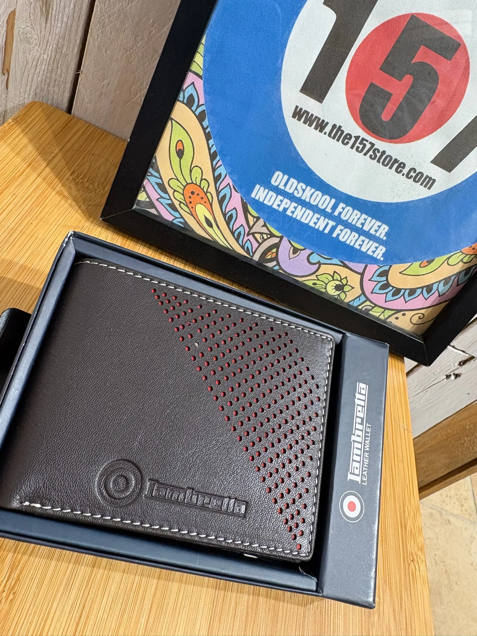 Lambretta RFID Protected Wallet - Dark Brown Pinhole