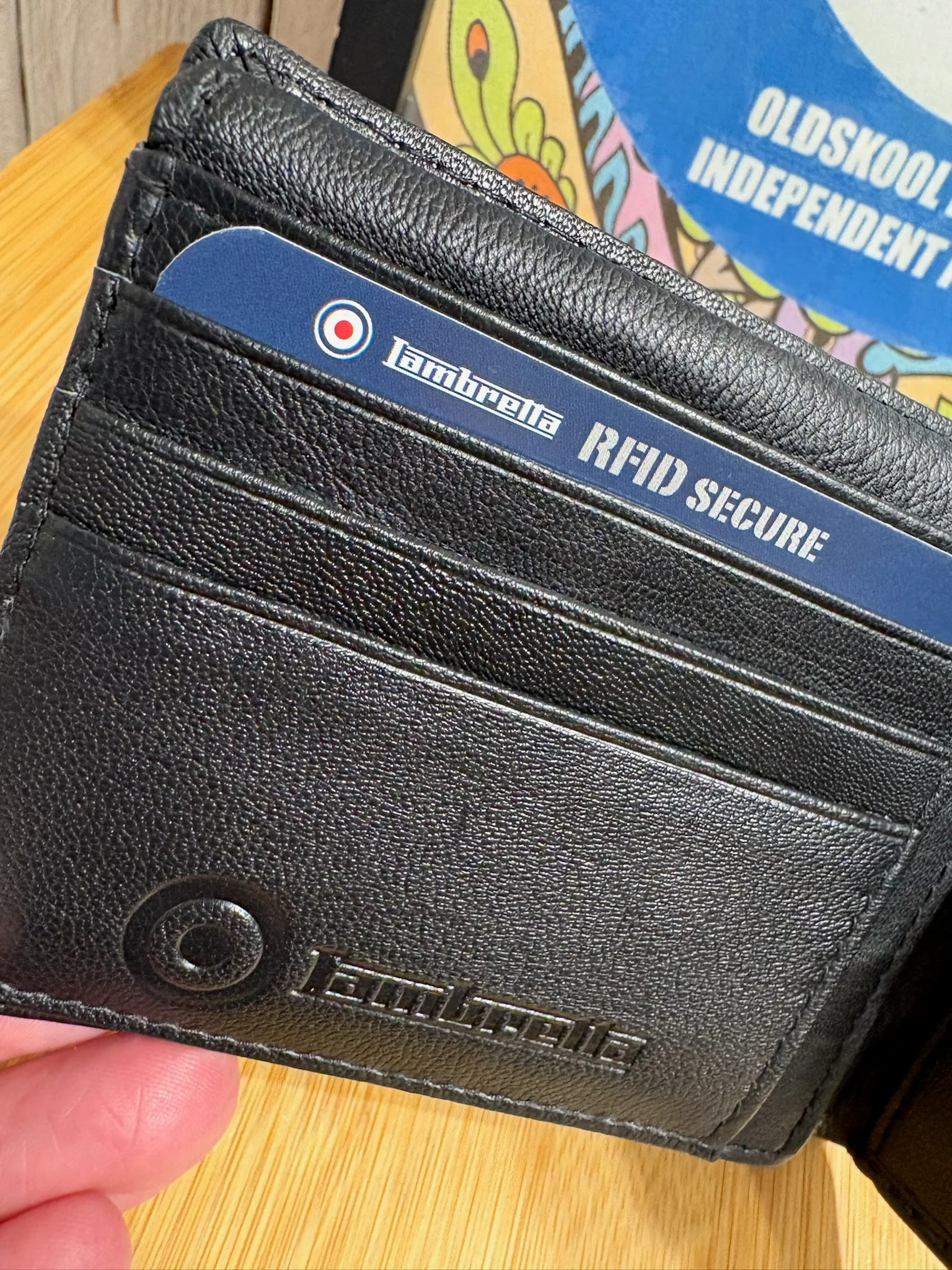 Lambretta RFID Protected Wallet - Embossed Leather Black - Image 5