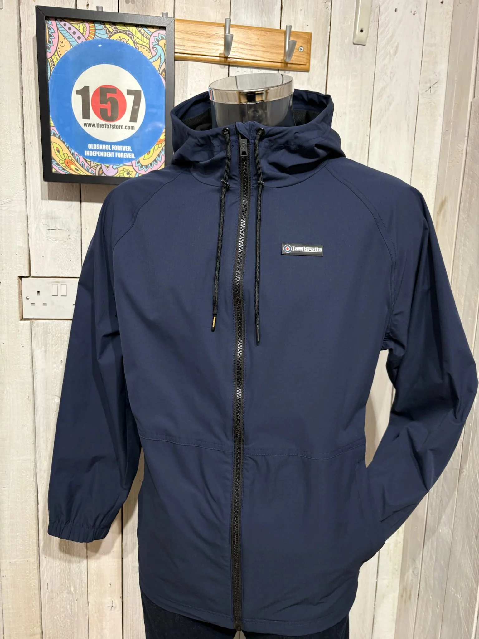 Lambretta Ripstop Hooded Jacket - Navy (Shower Resistant)