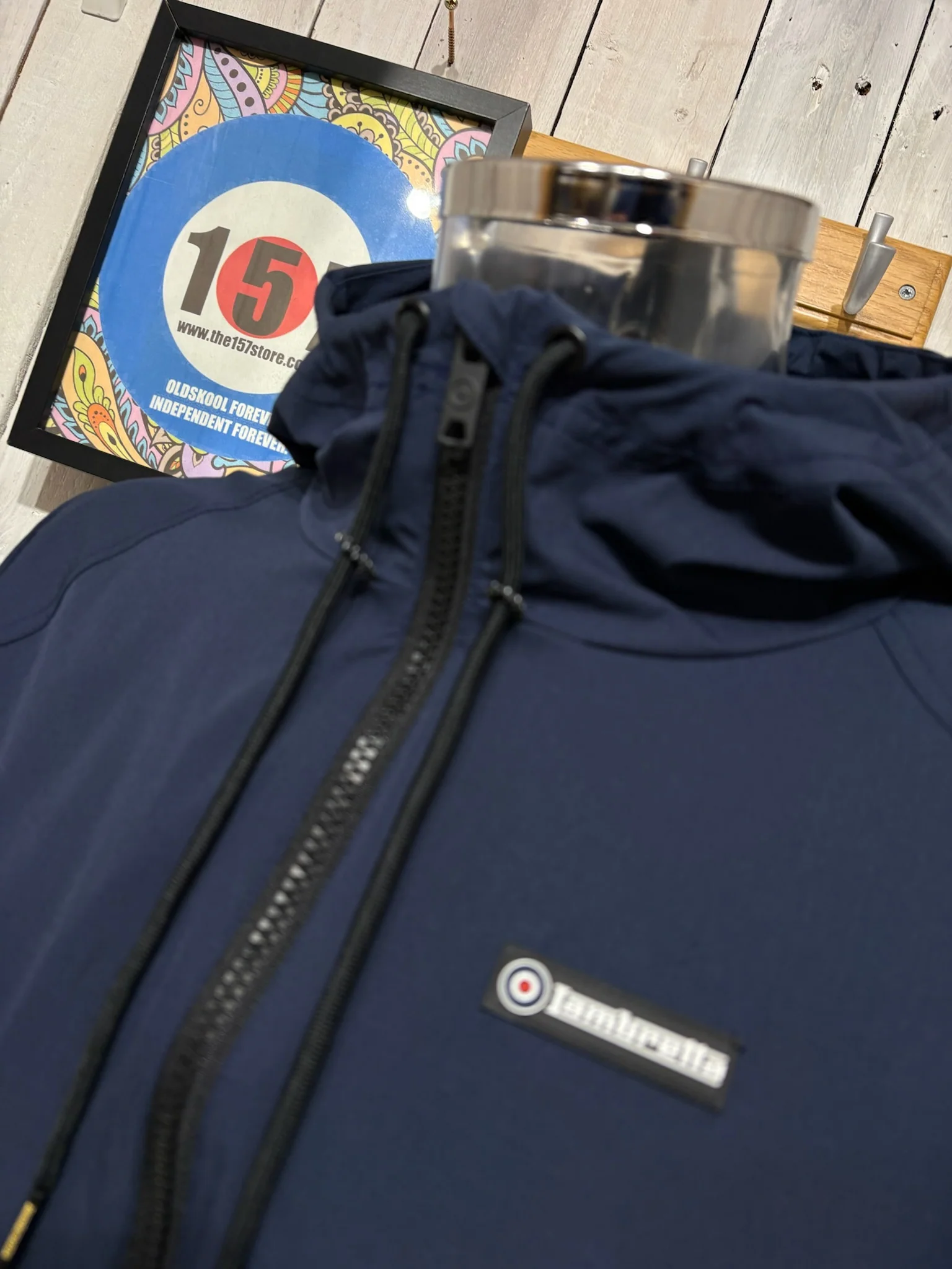 Lambretta Ripstop Hooded Jacket - Navy (Shower Resistant) - Image 2