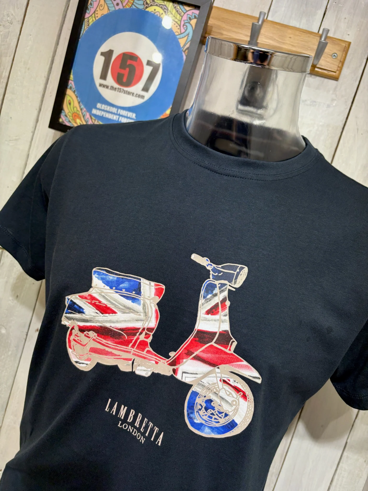Lambretta Scooter Flag Tee - Navy - Image 2