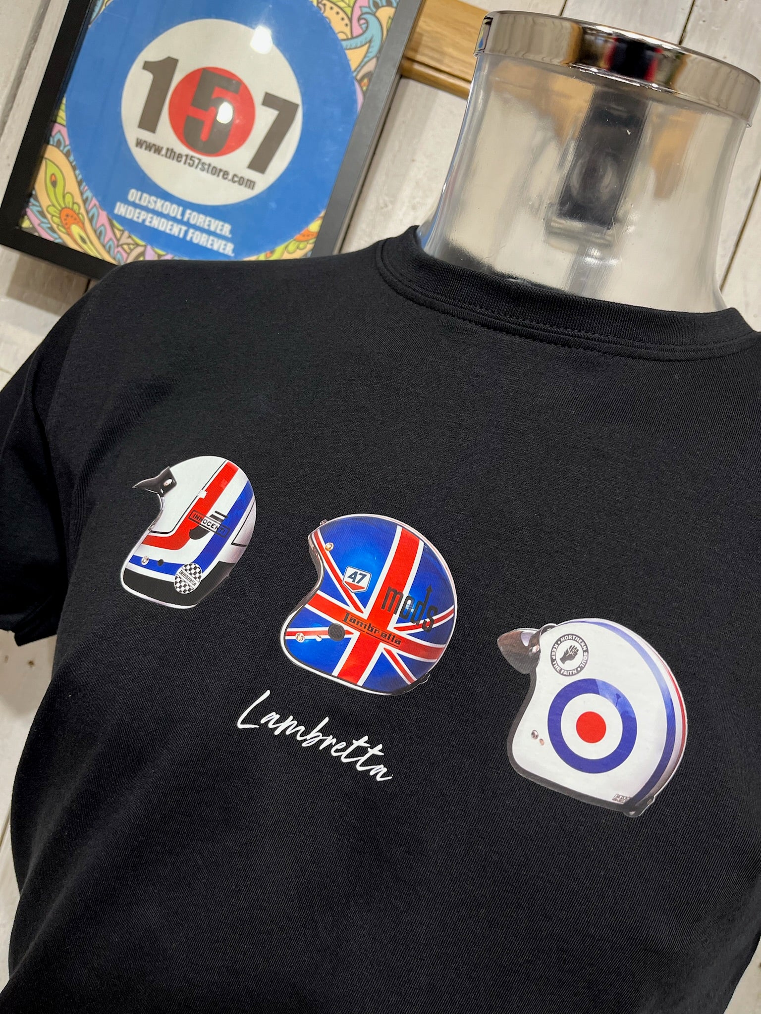 Lambretta Scooter Helmet Tee - Navy - Image 2