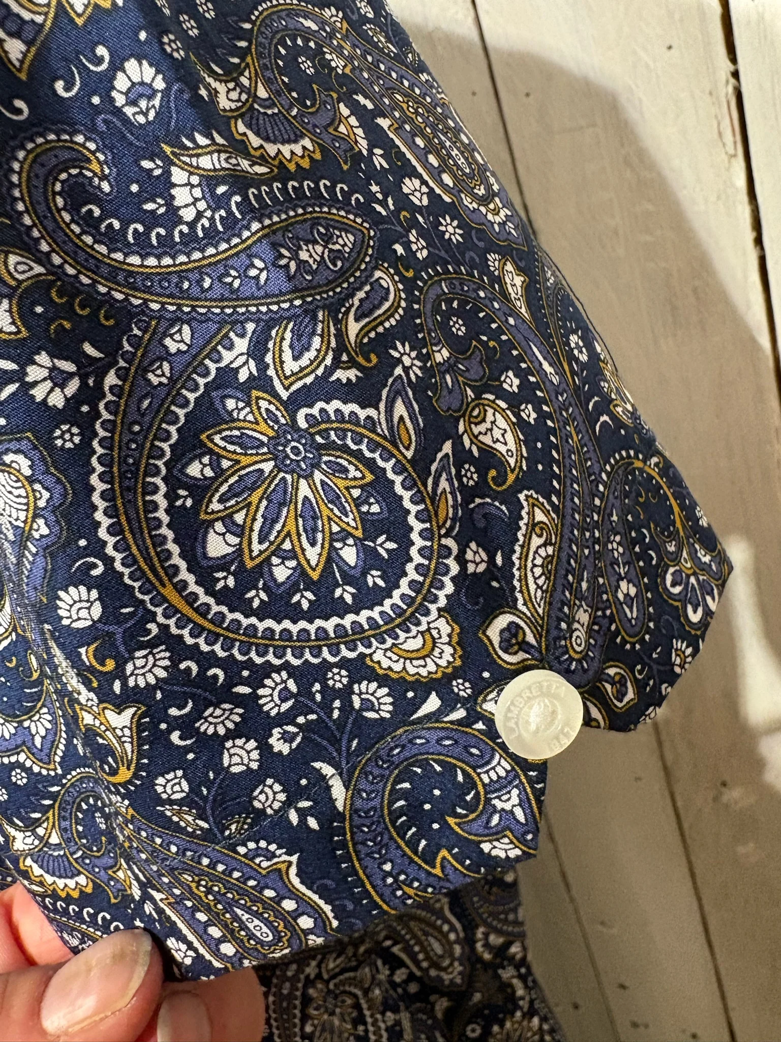 Lambretta Short Sleeve Paisley Shirt - Navy - Image 5