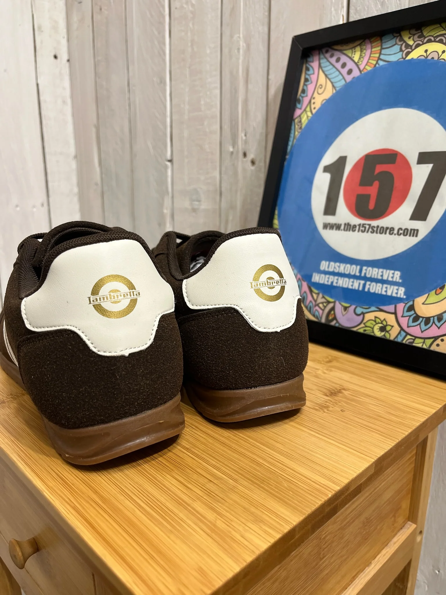 Lambretta Tackle Trainers - Chocolate Cream - Image 6