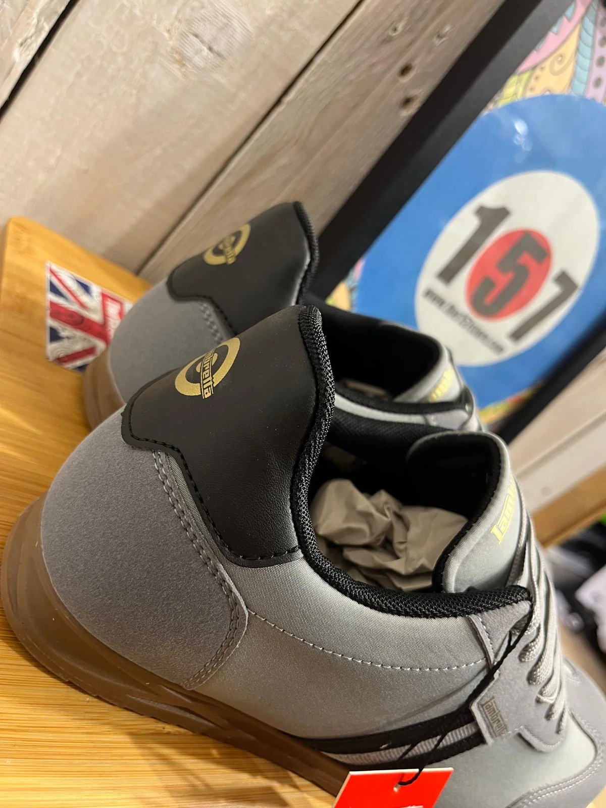 Lambretta Tackle Trainers - Charcoal / Black - Image 5
