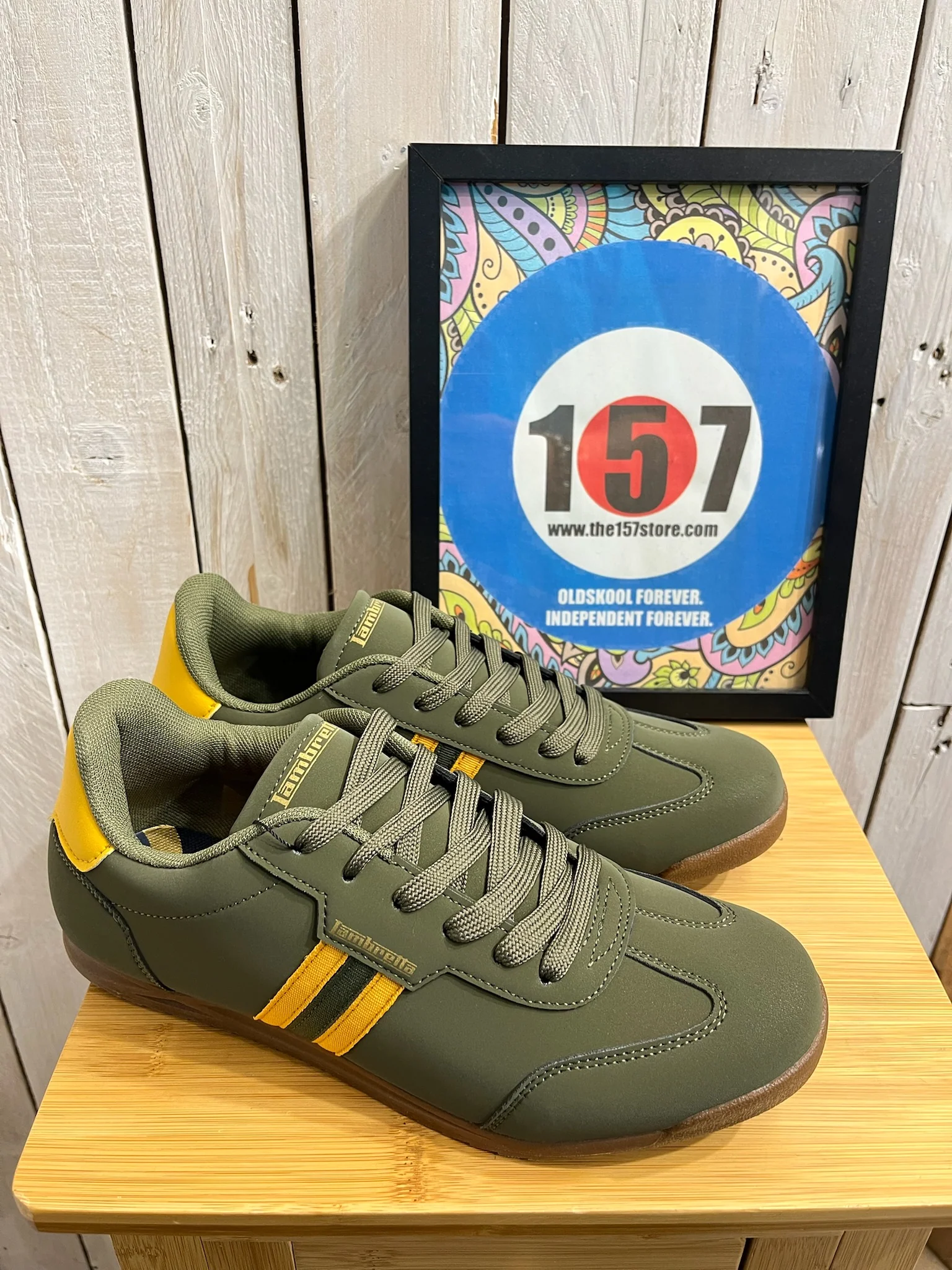 Lambretta Tackle Trainers - Khaki Gold - Image 3