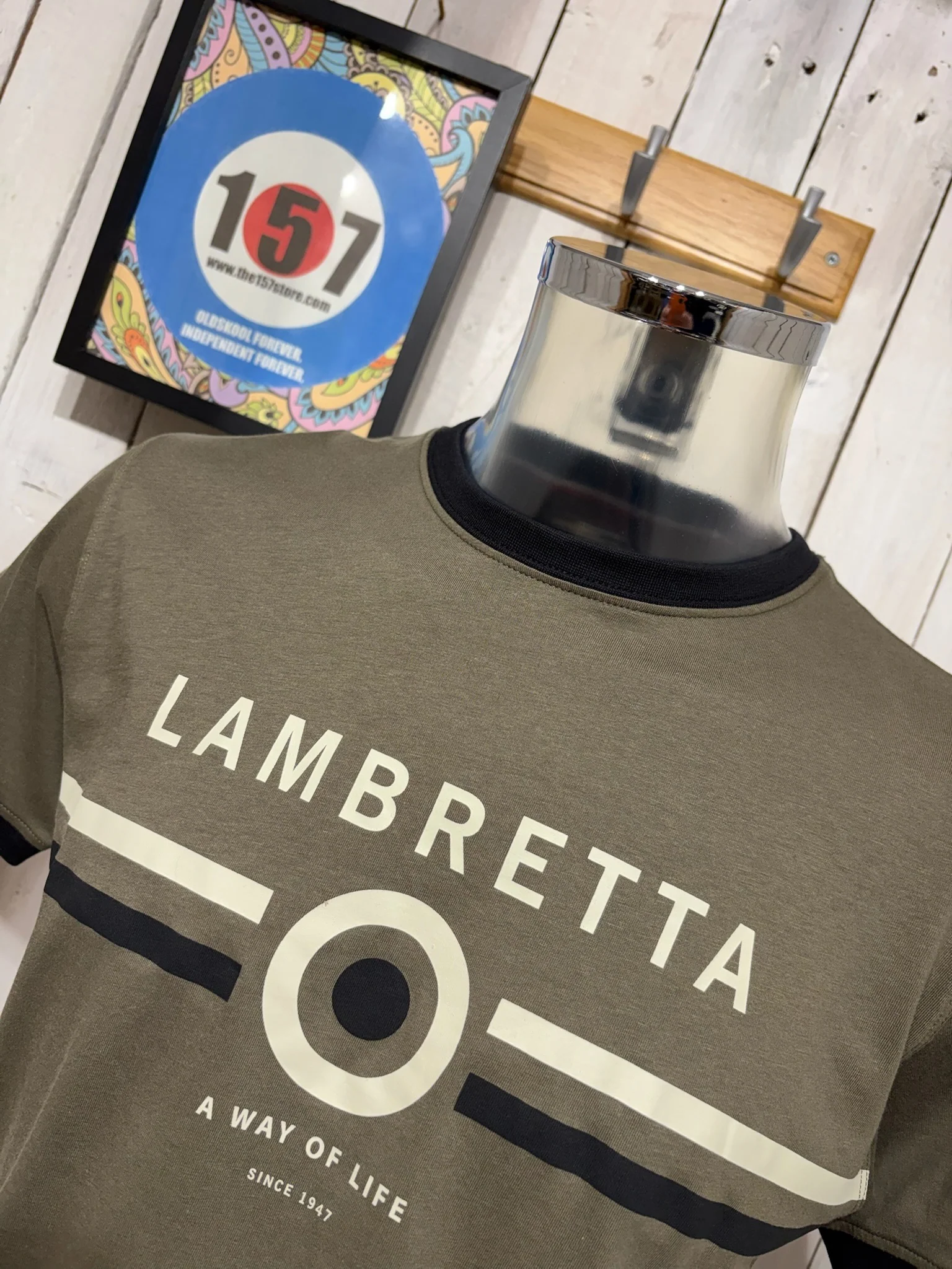Lambretta Target Ringer Tee 9821 - Khaki - Image 2