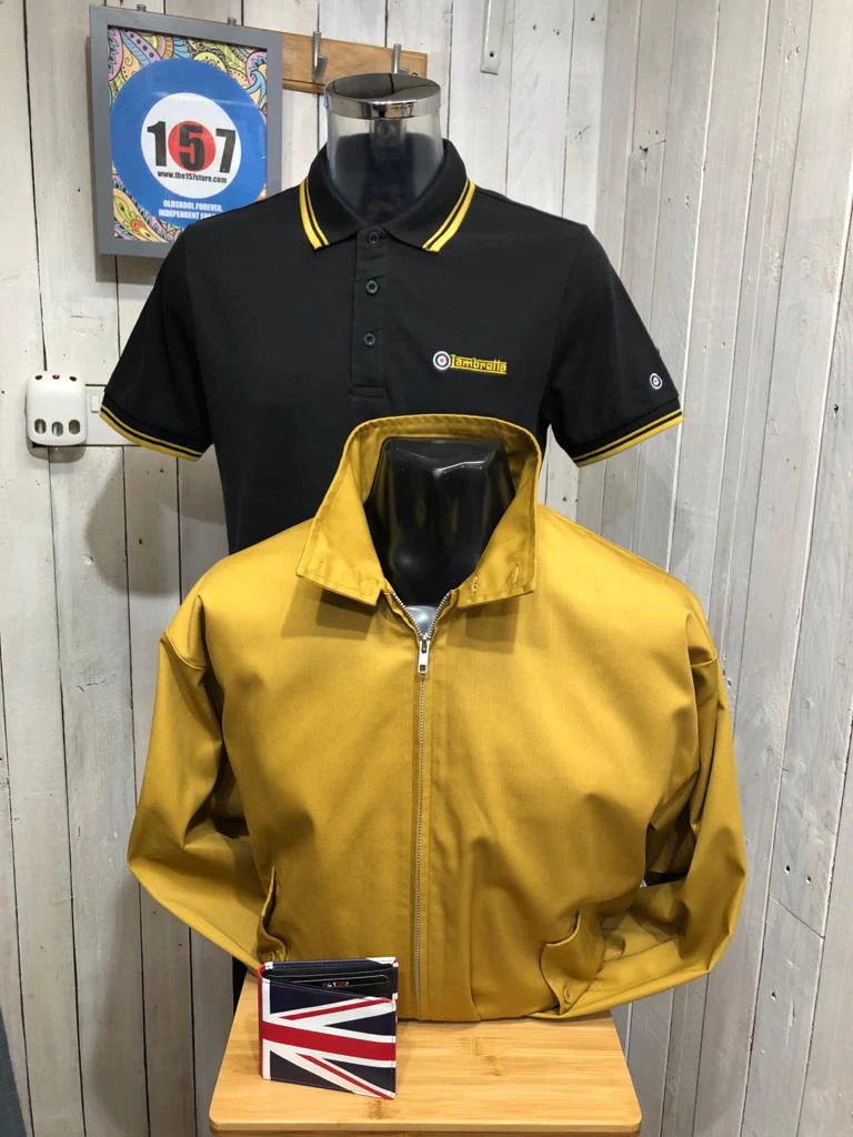 Lambretta Tipped Polo - Black / Gold - Image 3