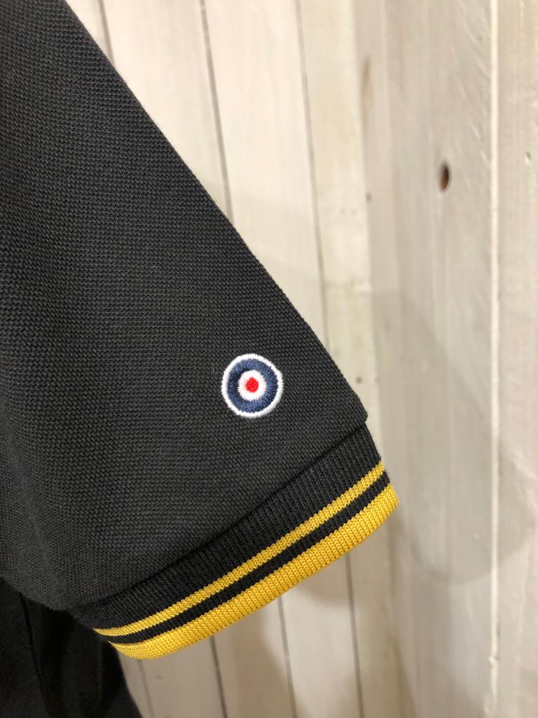Lambretta Tipped Polo - Black / Gold - Image 6