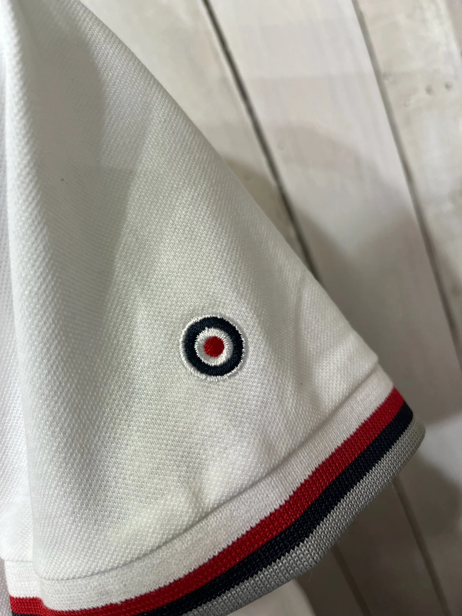 Lambretta Triple Tipped Polo - White Red Navy Grey - Image 4