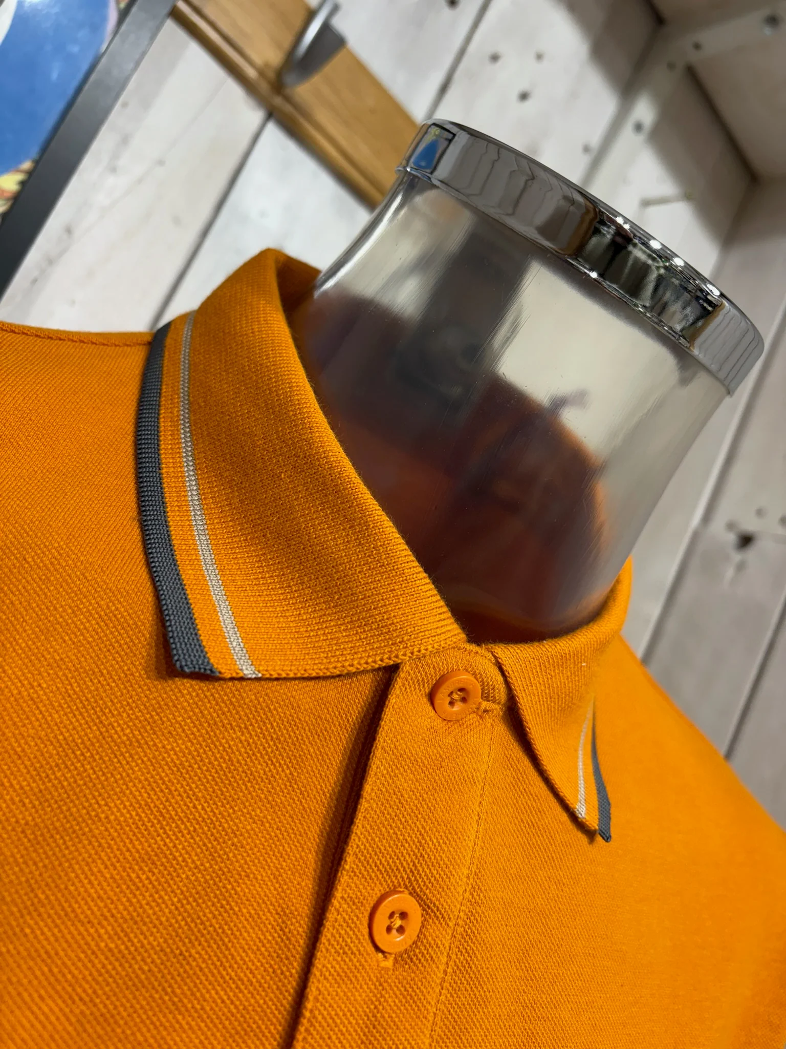 Lambretta Twin Tipped Polo - Desert Sun (Stone / Iron) - Image 3