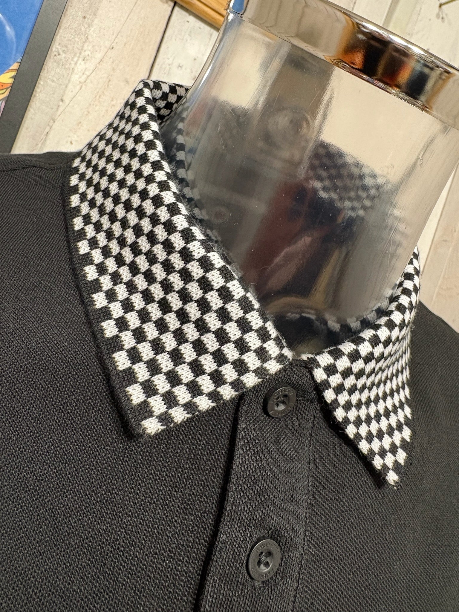 Lambretta Two-Tone Polo - Black - Image 2