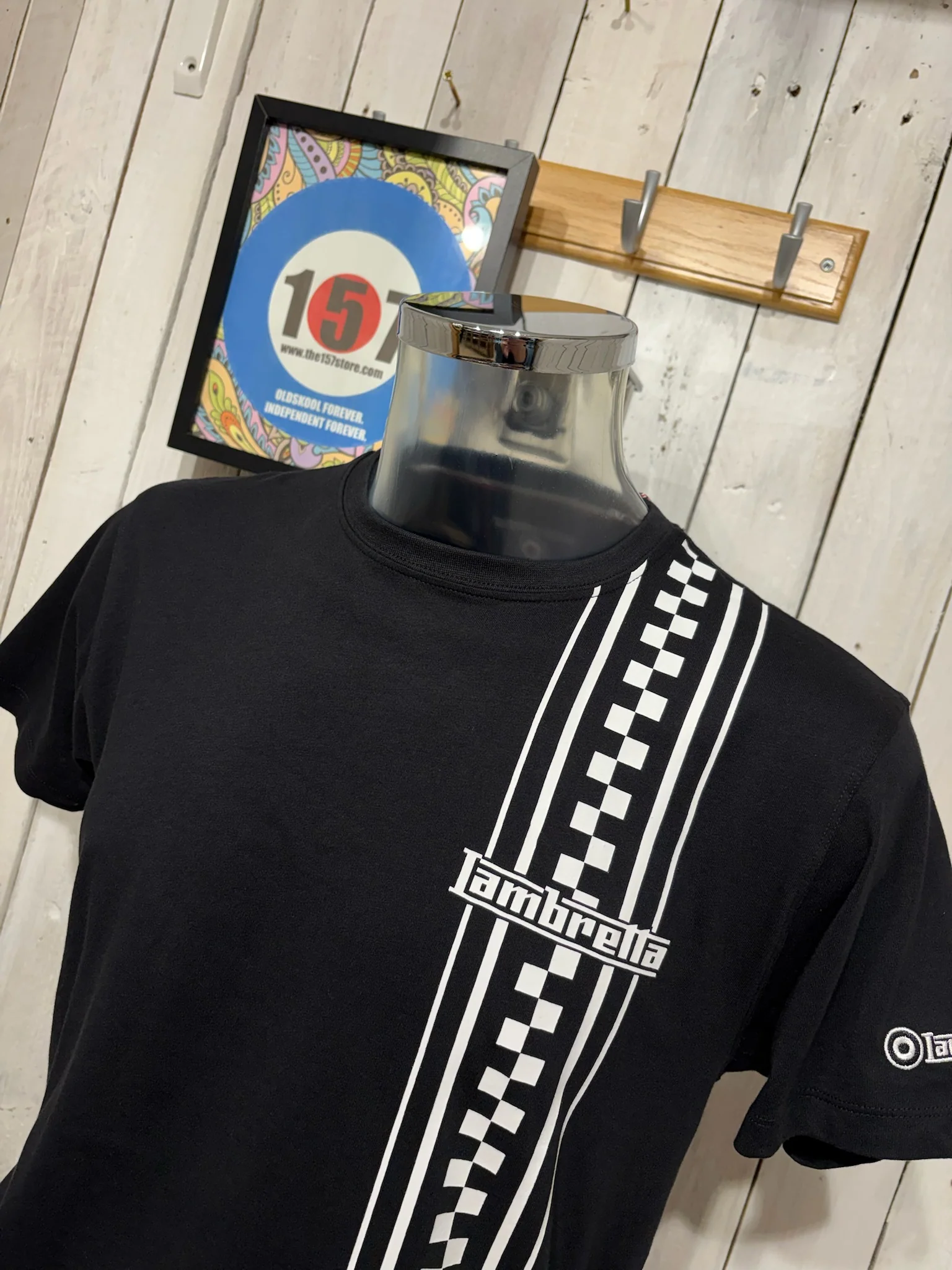 Lambretta Two Tone Stripe Tee - Black Ska - Image 2